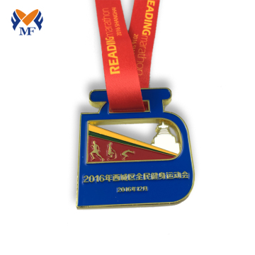 Red Medal Ribbon Colour Race Run Medal