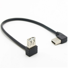 USB AM Left Angled to AF Extension Cable