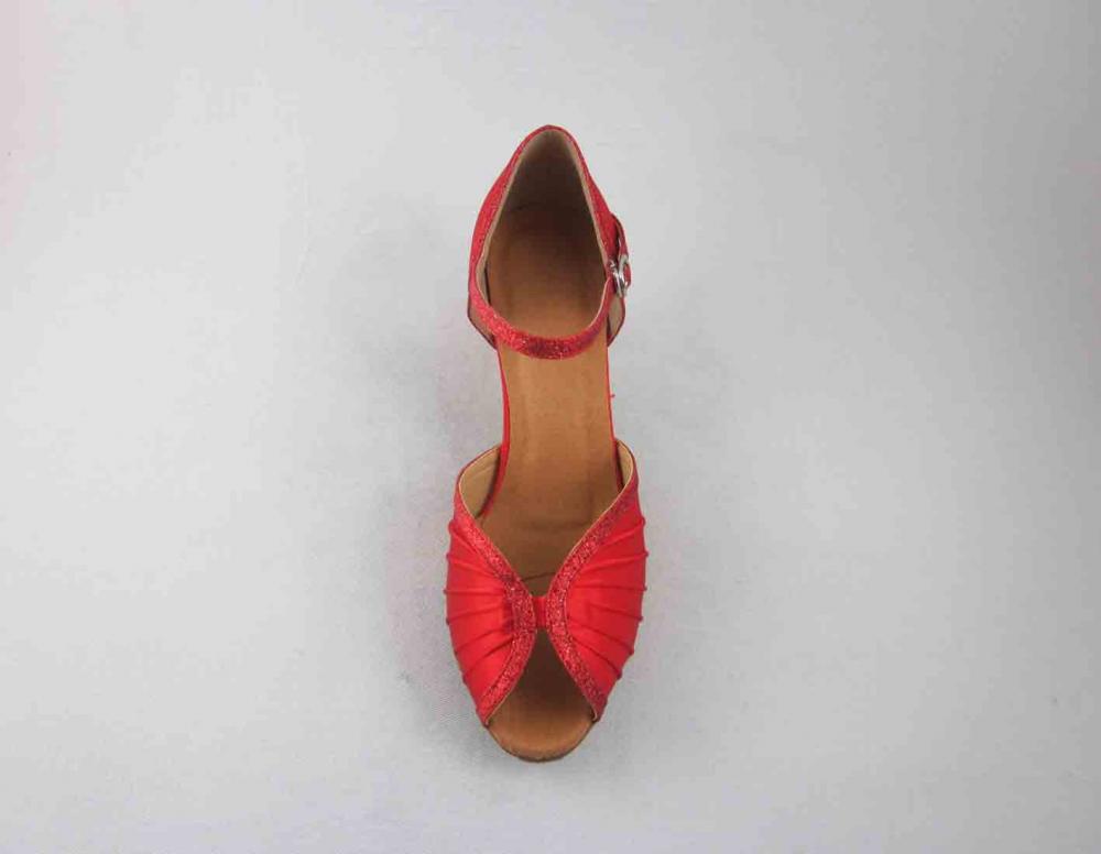 Red Satin Salsa Shoes