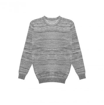 Men's Knitted Sweater Charcoal AB Yarn Crewneck Pullover
