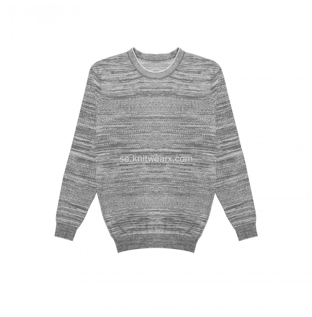 Stickad tröja för män Charcoal AB Garn Crewneck -tröja