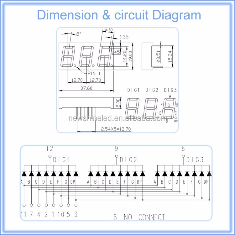 Pure Red 7 segment led display three digit led digital display 0.56 inch led 7 segment display for Low cost digital signage
