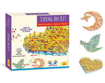 DIY Colorful String Art Craft Kit: Create 3 Unique Canvas Art Pieces