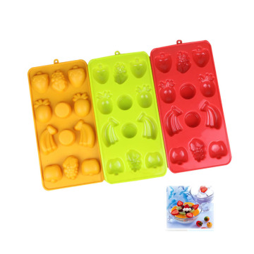 silicone multi Fruit shape Ice Cube Tray Mold