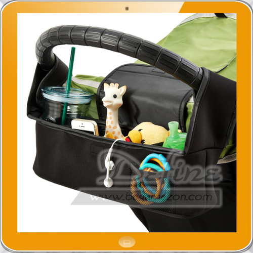 Parent console neoprene baby stroller organizer with cup holder