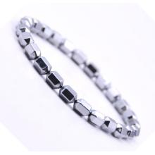 Bracelet de perles hexagonales en argent hématite 5x8MM