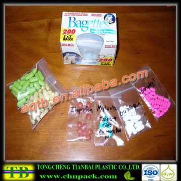 zipped lock reclosable plastic bags