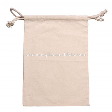 Wholesale environmental friendly plain cotton drawstring bag