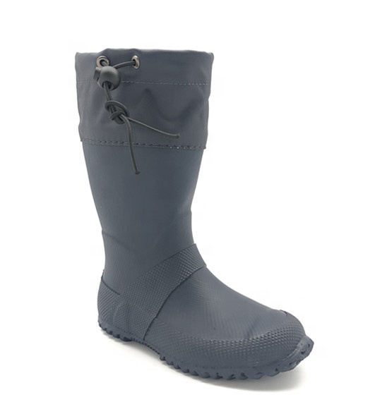 أحذية المطر المطاطية للأطفال قابلة للطي مع ذوي الياقات البيضاء2 Kids Rubber Snow Folding Rain Boots With Collar2