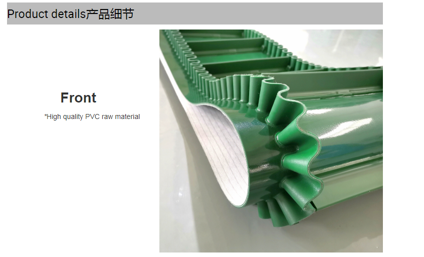 PVC cleat conveyor belt OEM custom cleated endless belt