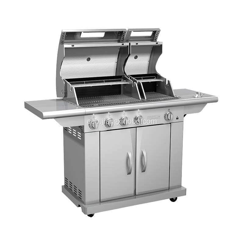 Gibahin nga Taklob nga Stainless Steel Gas Grill