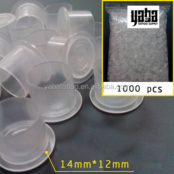 1000pc/bottle S/M/L/XL Plastic Disposable Tattoo TOP HAT Ink Cups Clear Holder Container Cap