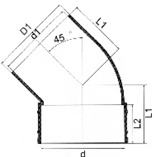 تركيب PVC 45 درجة الكوع M / F للصرف