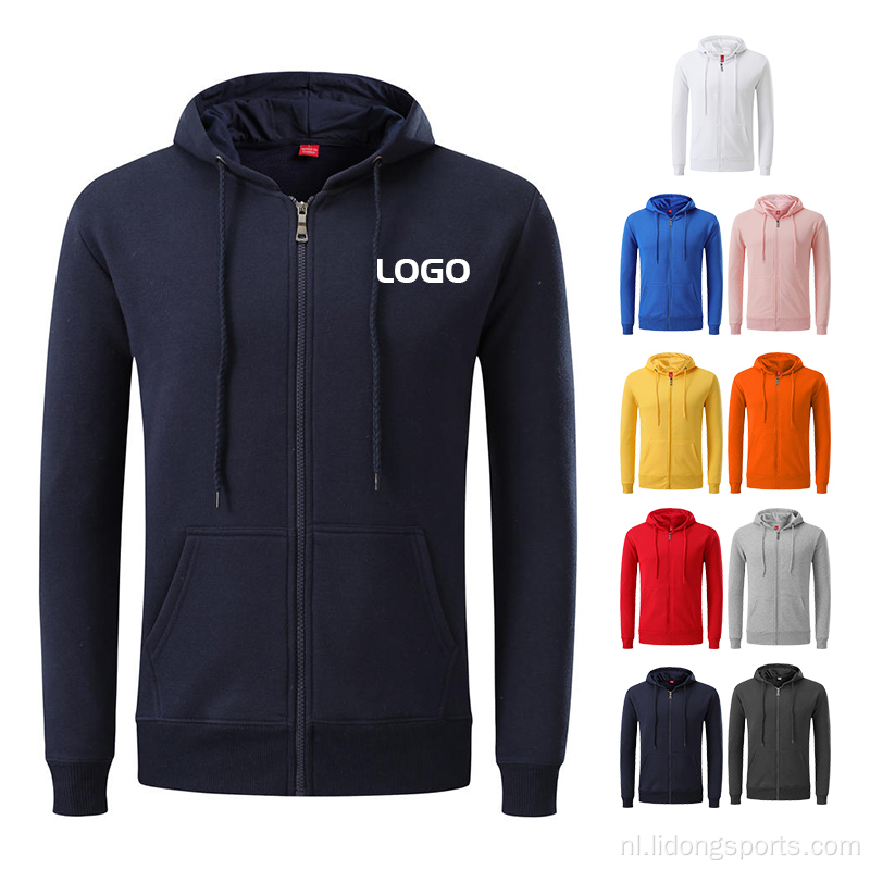 Hoge kwaliteit casual zip -up hoodie sweatshirt unisex