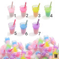 Supply 3D 100 Pcs Colorful Drink Bottle Resin Cabochon Milk Tea Cup Keychain Art Decor Diy Decoration Accessories