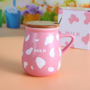 Ceramic Milk Breakfast Cup with Spoon