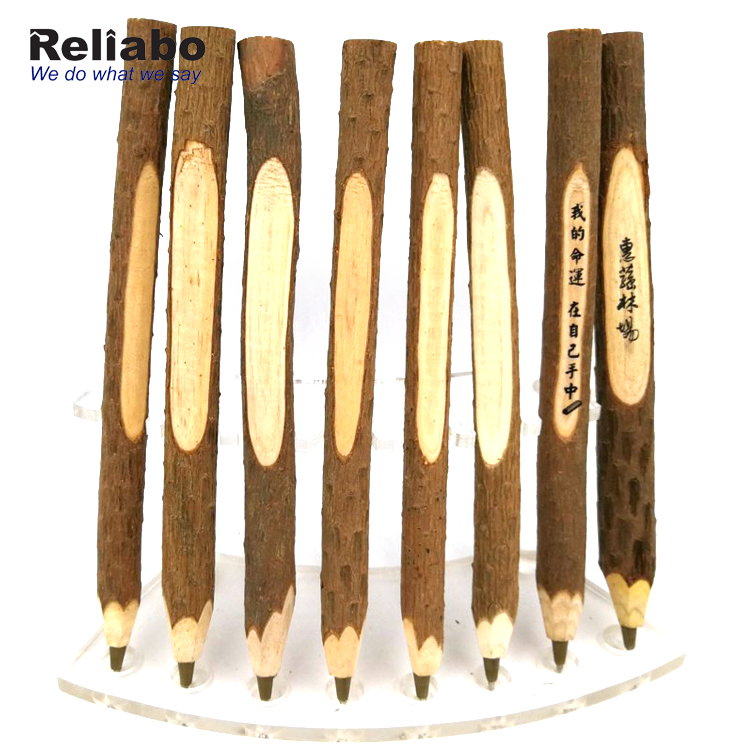 ريلابو شعار مخصص نقش قلم كرة خشبي ترويجي طبيعي