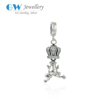 Fine Modern Jewellery 925 Sterling Silver Frog With Crown Charm Pendant Wholesale