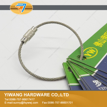 Key Chain Stainless Cable - Great for ID Swipe Cards Model: Office Supply Product Store