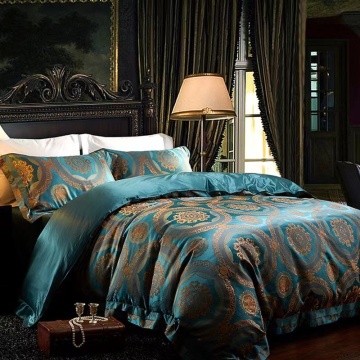 Jacquard weave mulberry silk bedding set