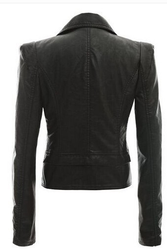 Women's Fashion Studded Perfectly Shaping Faux Leather Biker Jacket