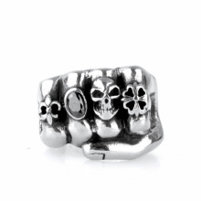 European and American titanium steel black zircon ring