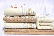 100%cotton exquisite extended plain coloured satin file face towels