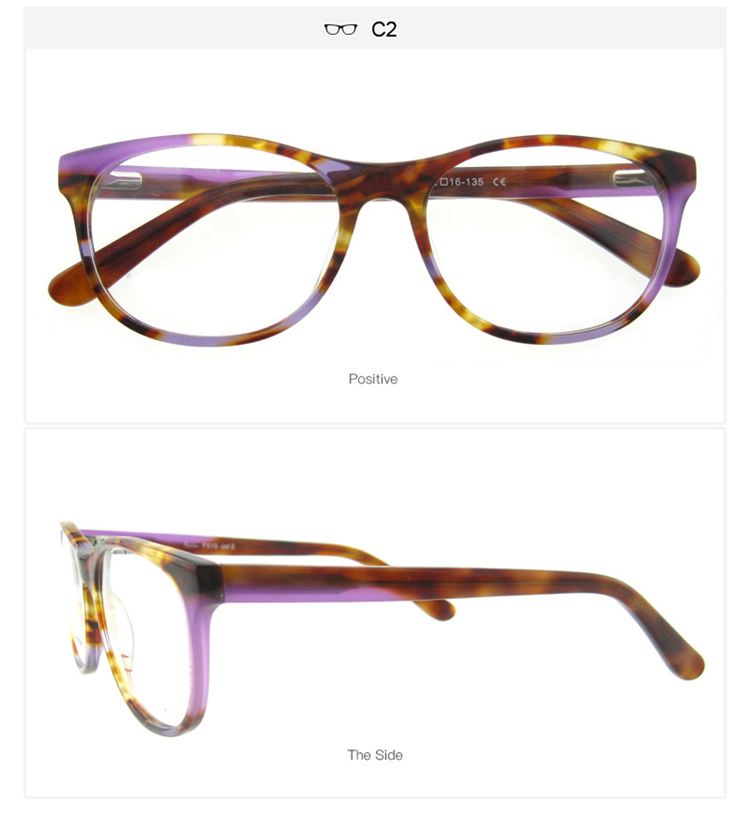 high quality patchwork optical frame women laminated eye glasses