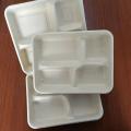 4 Compartment Bagasse School Lunch Tray Made from Sugar Cane Fiber