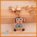 Gelukkig schattig Monkey hanger kettingen met hoge kwaliteit Rhinestone