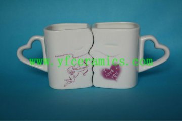 YF28026 heart shape handle valentine mug