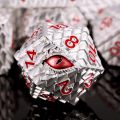 Dragon Scale Solid Metallic Polyhedral Dice Set of 7, Solid Metal Dragon Eye DND Dice Set