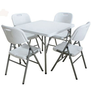 Balcony furniture set white plastic outdoor table and chair direct factory