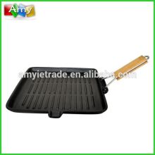 cast iron grill with folded handle, cast iron griddle, cast iron barbecue grill