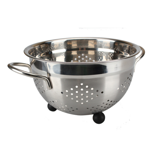 Stainless Steel Deep Colander Fruit Sieve With Feet