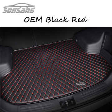 Black Red Stitched Car Trunk Mat