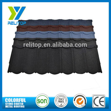 Sand coverd metal recycled roofing with plastic