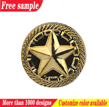 Star pattern circle shaped plastic flower buckles