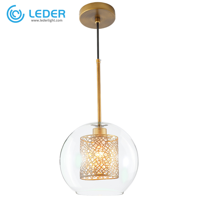 مصباح قلادة زجاجي كبير الحجم من LEDER