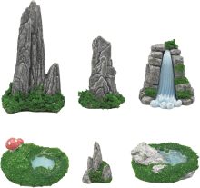 Resin Miniature Mountain Hill Pond Figurines for Bonsai and Zen Gardens