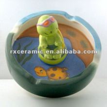 hand painting sea animal ceramic funny ashtray-turtle