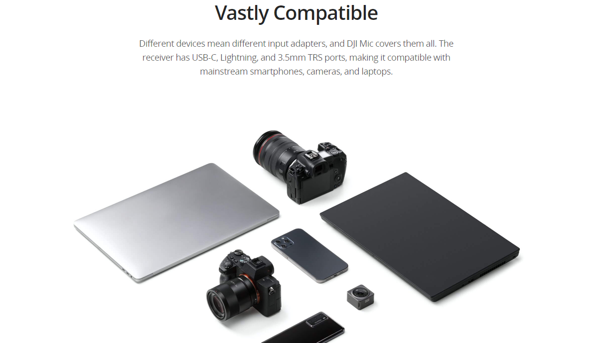 Hot Sale DJI Mic 250m Transmission Range Dual-Channel Recording Up to 14 Hours of Onboard Memory Portable and Compact