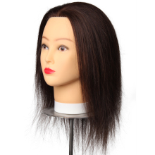 12" Dark brown color with 100% human hair  styling mannequin head salon training head
