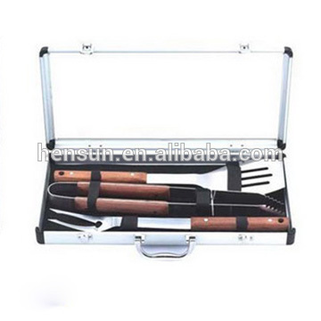BBQ Grilling Accessory Tool Set with Wood Handle
