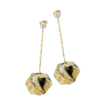 Large Raw Gemstone Drop Earrings 1203-SS