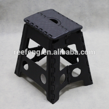 China Zhejiang Semicircle Handle Black PP Folding Stool 39cm