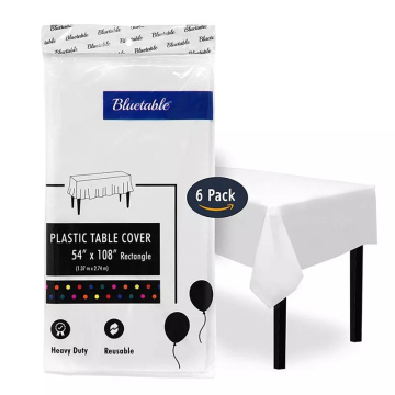 Red White Checkered Heavy Duty Rectangular Table Cover - Premium Plastic Tablecloth