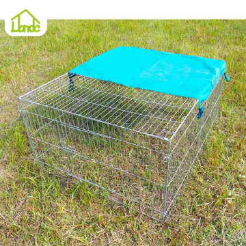 Easy to move galvanized rabbit cage