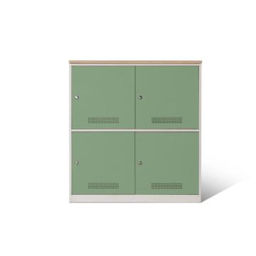 Lockers de armazenamento de escritório pequeno verde 4 porta