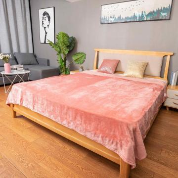 Cobertor de flanela rosa simples de cor pura